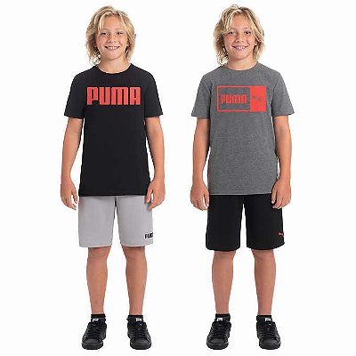 Conjunto Puma - 2 camisetas e 2 shorts esportivos