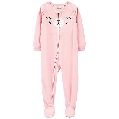 Pijama/Macacão de inverno Carter's (Plush/ Fleece) - Gatinha