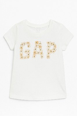 Camiseta GAP, em algodão - Logo Dourado