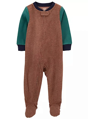 Pijama/Macacão de inverno Carter's (Plush/ Fleece) - Bloco de Cores
