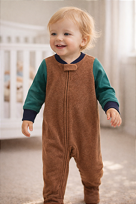 Pijama/Macacão de inverno Carter's (Plush/ Fleece) - Bloco de Cores