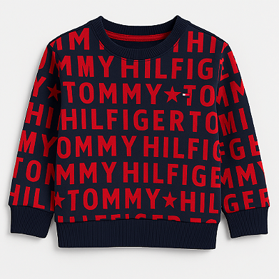 Moletom Tommy Hilfiger (flanelado ) - Logo/ Azul e vermelho