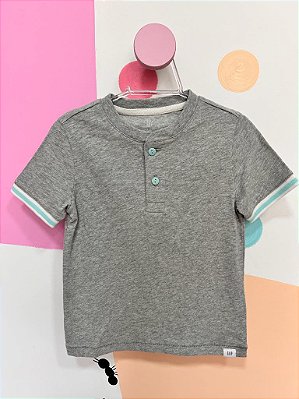 Camiseta GAP, em algodão - Básica/ Cinza