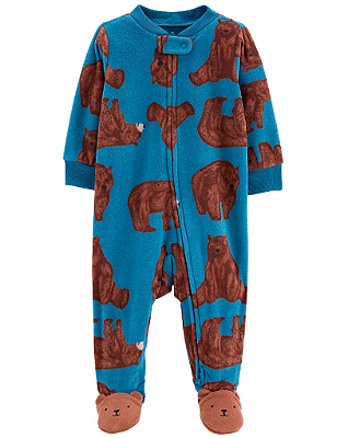 Pijama/Macacão de inverno Carter's (Plush/ Fleece) - Urso