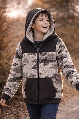 Agasalho OshKosh ( totalmente forrado de lã ) - Camuflado/Cinza