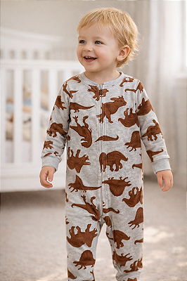 Pijama/Macacão de inverno Carter's (Plush/ Fleece) - Dinossauros
