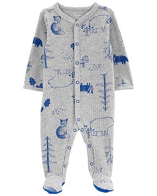 Pijama/Macacão Carter's de algodão térmico - Floresta