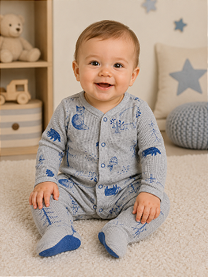 Pijama Carter’s Algodão Macacão com Pezinhos – Floresta