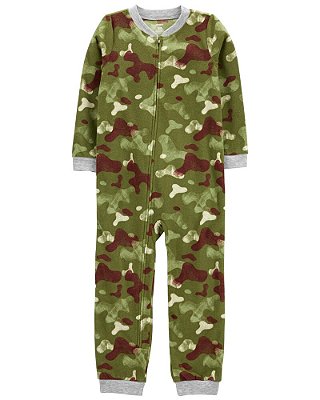 Pijama/Macacão de inverno Carter's (Plush/ Fleece) - Camuflado