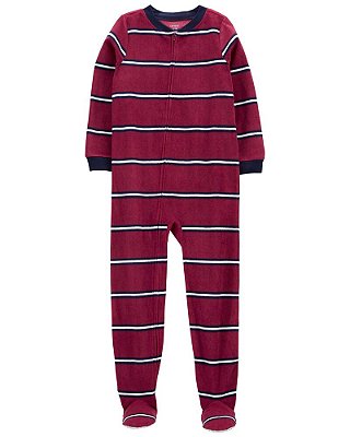 Pijama/Macacão de inverno Carter's (Plush/ Fleece) - Listrado