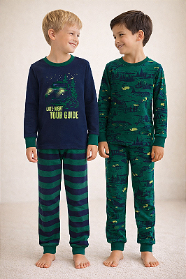 Kit Pijamas Carter's - 4 peças - Guia turístico noturno