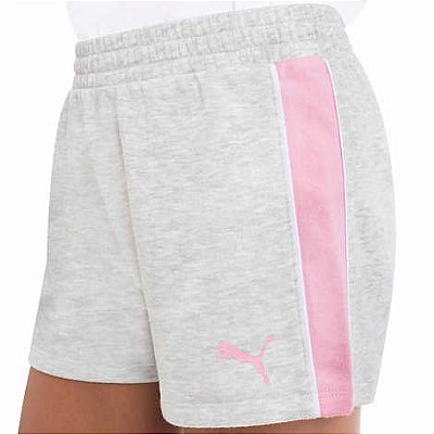 Short de moletom Puma - Cinza/ Rosa