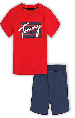 Conjunto Tommy Hilfiger - Camiseta e short - Vermelho/ Azul