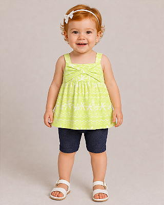 Conjunto Carter's - Bata e bermudinha jeans extra macia