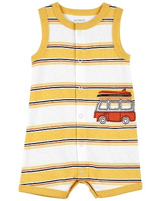 Romper Carter's 100% algodão - Kombi/ Listrado