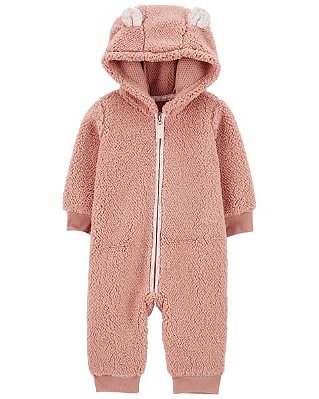 Macacão de inverno Carter's (Plush/ Fleece) - Rosa Antigo