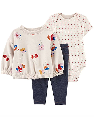 Conjunto Carter's - Agasalho, body e calça - Fofinho