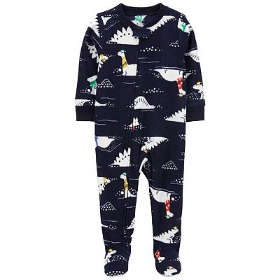 Pijama/Macacão de inverno Carter's (Plush/ Fleece) - Dinossauros/ Azul Marinho