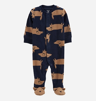 Pijama/Macacão de inverno Carter's (Plush/ Fleece) - Cachorrinhos