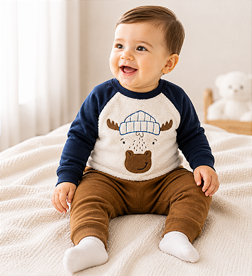 Conjunto Carter's de inverno, agasalho e calça - Pelúcia