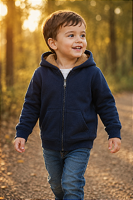 Blusa de moletom fleece com capuz azul | Carter's