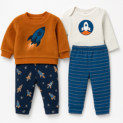 Conjunto Pekkle de inverno - 4 peças / Foguete