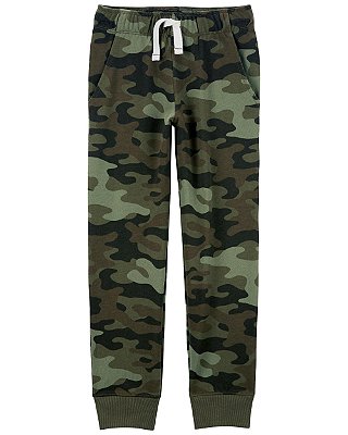 Calça de moletom, jogger, Carter's - Camuflada/ Verde