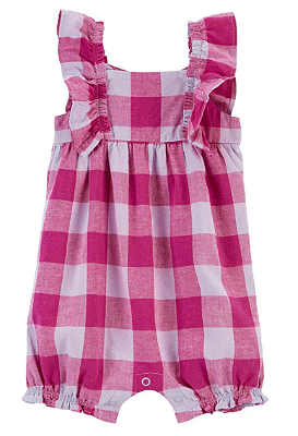 Romper Carter's 100% algodão - Xadrez/ Rosa