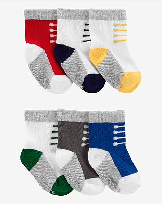 Kit Meias Carter's - 6 Pares - Cano Longo