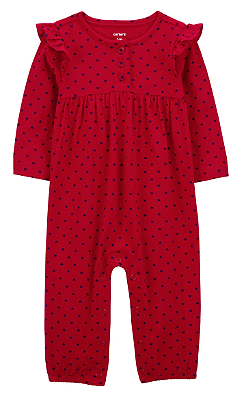 Macacão de algodão Carter's - Coração/Vermelho