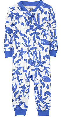 Pijama/Macacão Carter's, de algodão - Fundo do mar/Azul