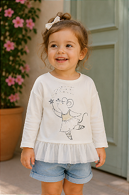 Camiseta Carter's manga longa, em algodão - Bailarina