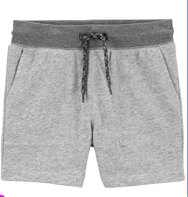Bermuda infantil com elástico e cordão cinza | Carter's