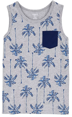 Camiseta Carter's, regata, em algodão - Cinza