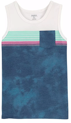 Camiseta Carter's, regata, em algodão - Listrada