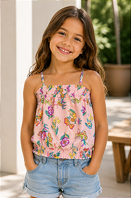Blusinha Carter's de alcinhas, em algodão - Floral