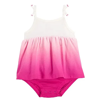 Body-vestido Carter's - Rosa/Branco