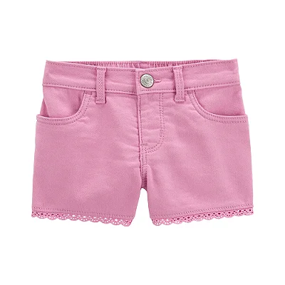 Short OshKosh, com rendinha na barra - Rosa