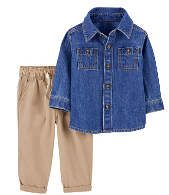 Conjunto Carter's - Camisa e calça - Caqui