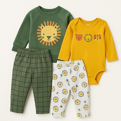 Conjunto Pekkle de inverno - 4 peças / Leão