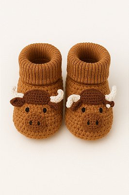 Pantufa bebê de punho dobrado marrom | Carter's
