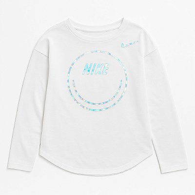 Camiseta Nike, manga longa, em algodão - Logo Brilhoso