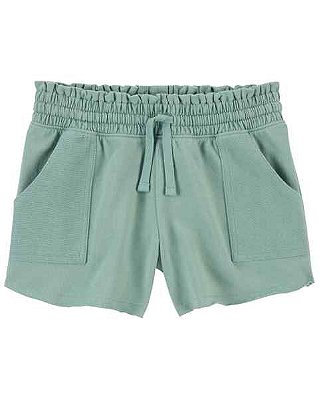Short Infantil Feminino OshKosh em Moletinho com Elástico e Cordão na Cintura