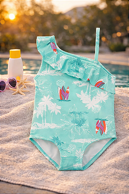 Maiô Bebê OshKosh Estampado com Babadinho e Alcinhas – Praia e Piscina