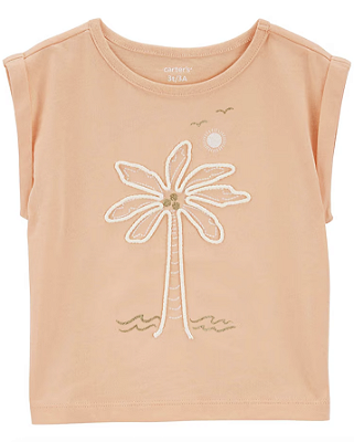 Camiseta infantil muscle tee flor laranja | Carter's