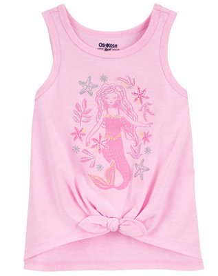 Blusinha Infantil Carter’s Rosa Regata com Sereia e Lacinho na Cintura