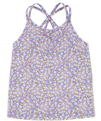 Blusa Regata Infantil Carter’s – Floral com Alças Cruzadas