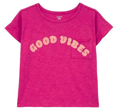 Camiseta Infantil Carter’s – Good Vibes Pink