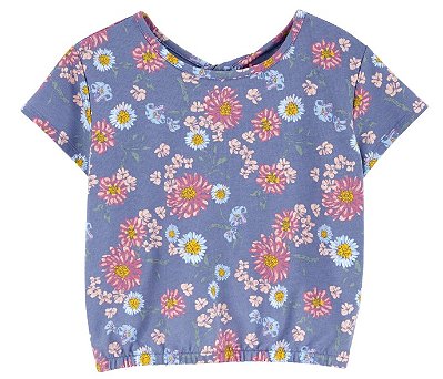 Blusa Infantil OshKosh – Floral Lilás em Moletinho