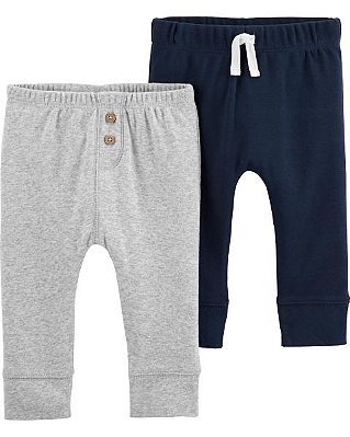 Kit 2 Calças Carter’s Bebê – Algodão Confortável com Detalhes Frontais